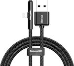 Baseus Iridescent Lamp Angle (90°) / Braided USB to Lightning Cable Μαύρο 1m (CAL7C-A01)