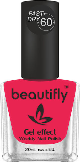 Beautifly Glossy Βερνίκι Νυχιών Μακράς Διαρκείας Quick Dry 360 Red Coral 20ml