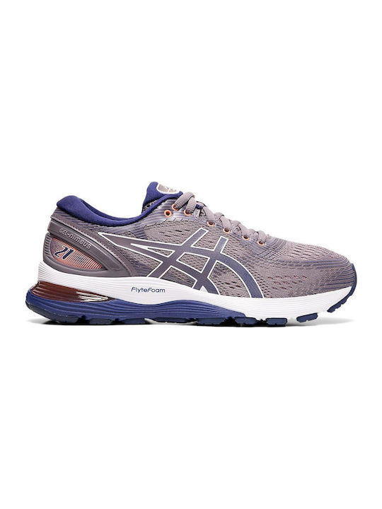 Gel-Nimbus 21 Damen Sportschuhe Laufen Lavender Grey / Dive Blue