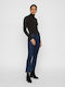 Vero Moda Women's Blouse Cotton Long Sleeve Turtleneck Black