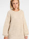 Funky Buddha Women's Long Sleeve Sweater Beige