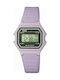 Q&Q Digital Watch Battery with Purple Rubber Strap