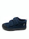 Suede Παιδικά Μποτάκια με Σκρατς Navy Μπλε