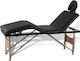 vidaXL Wooden Portable/Folding Black Massage and Physiotherapy Bed 186x68cm 4 Positions