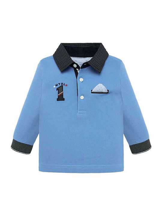 Mayoral Kids Polo Long Sleeve Light Blue