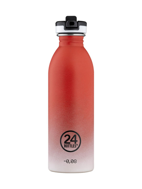 24Bottles Urban Coral Pulse Stainless Steel Water Bottle 500ml Orange