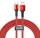 Baseus Halo Braided USB 2.0 to micro USB Cable Κόκκινο 2m (CAMGH-C09)