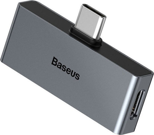 Baseus CATL57-0A Convertor USB-C Masculin În 3.5mm / USB-C Feminin Gri