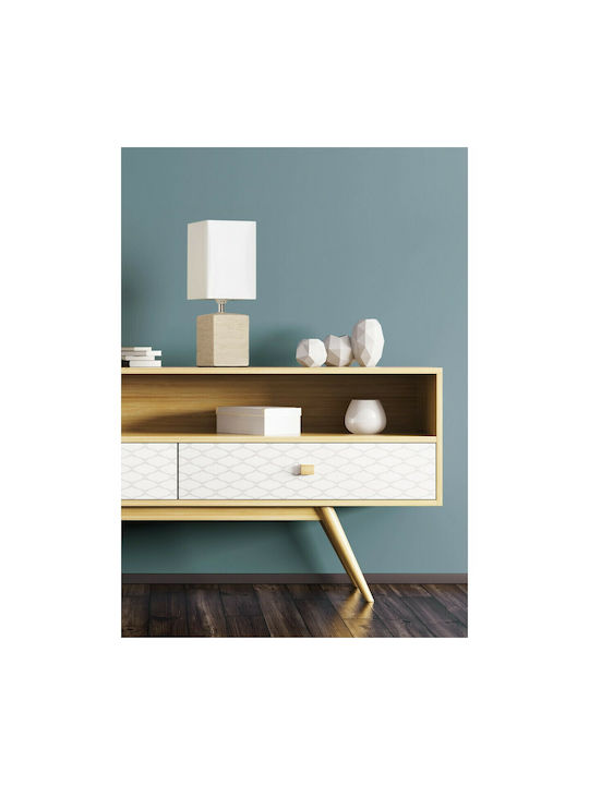 Trio Lighting Ceramic Table Lamp for Socket E14 with White Shade and Base