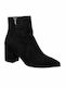 Paola Ferri 7054 Suede Women's Ankle Boots with Medium Heel Black D7054