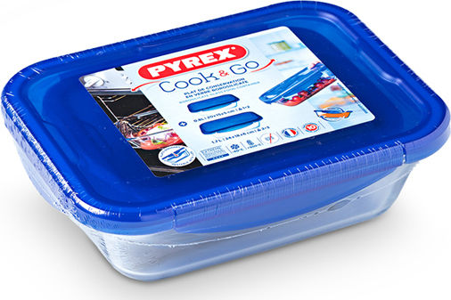 Pyrex Cook & Go Glas-Mittagsboxen Set Blau 2Stücke