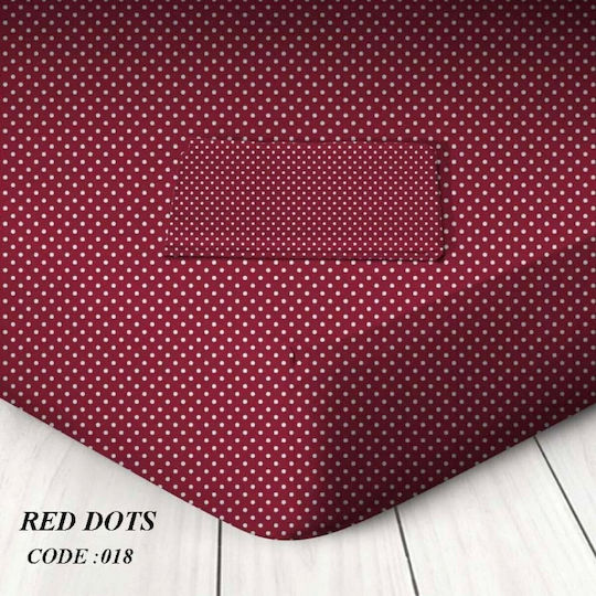 Marwa Sheet Semi Double with Elastic 120x200+25cm. Dots Red Dots 018