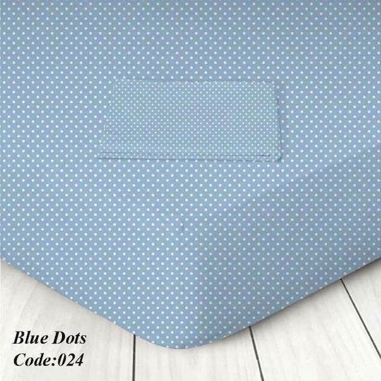Marwa Σεντόνι King Size με Λάστιχο 180x200+25εκ. Blue Dots 024