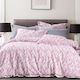 Borea Duvet Cover Set Cotton Queen with 2 Pillowcases 220x240 Elegant Leaves