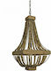 Zaros Pendant Light Brown with Socket E27 38x77x77cm