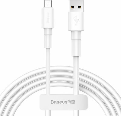 Baseus Mini Regular USB 2.0 to micro USB Cable Λευκό 1m (CAMSW-02)