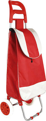 Fabric Shopping Trolley Foldable Red 31x19x54cm