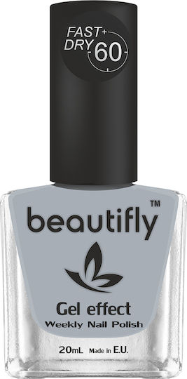 Beautifly Glossy Βερνίκι Νυχιών Μακράς Διαρκείας Quick Dry 585 Solid Grey 20ml
