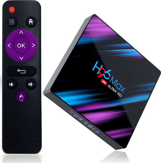 H96 Max TV-Box Max RK3318 H96MAX-V1164 4K UHD mit WiFi 4GB RAM und 64GB Speicherplatz mit Betriebssystem Android 9.0 und Google Assistant