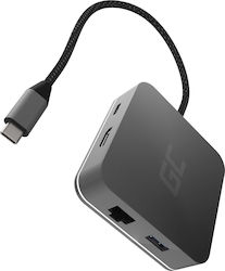 Green Cell AK61 USB-C Stație de andocare cu HDMI 4K Ethernet Negru