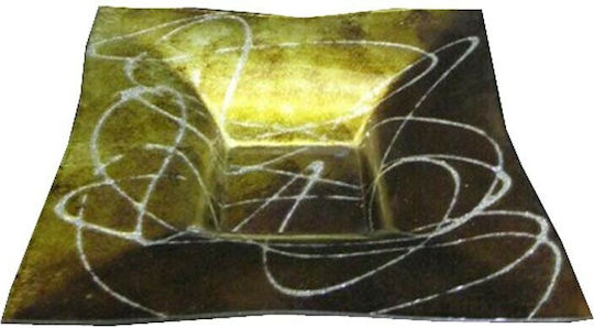 Epiplo-Fos Square Ceramic Decorative Platter Gold 34x34x6cm
