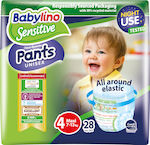 Babylino Pantaloni de scutec Pants Sensitive Nr. 4 pentru 7-13 kgkg 28buc