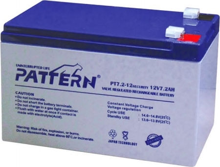 Pattern Battery PT7.2-12 F1 4.8mm Μπαταρία UPS με Χωρητικότητα 7.2Ah και Τάση 12V 1τμχ