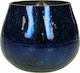 Zaros Candle Holder suitable for Tealights Glass in Blue Color 12x12x10cm 1pcs