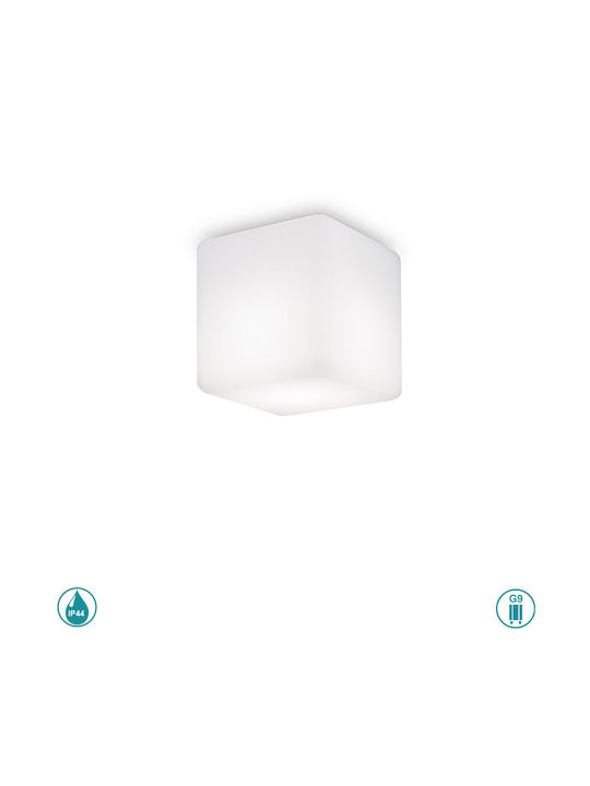 Ideal Lux Luna PL1 Small Πλαφονιέρα Οροφής Εξωτερικού Χώρου G9 σε Λευκό Χρώμα 213200