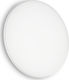 Ideal Lux Mib PL1 Round Outdoor Ceiling Flush Mount with Integrated LED in White Color 202945