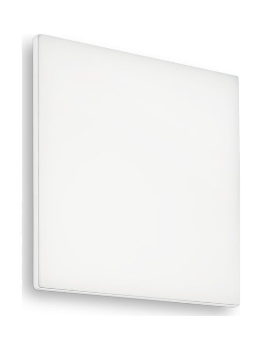Ideal Lux Mib PL1 Square Πλαφονιέρα Οροφής Εξωτερικού Χώρου με Ενσωματωμένο LED σε Λευκό Χρώμα 202921