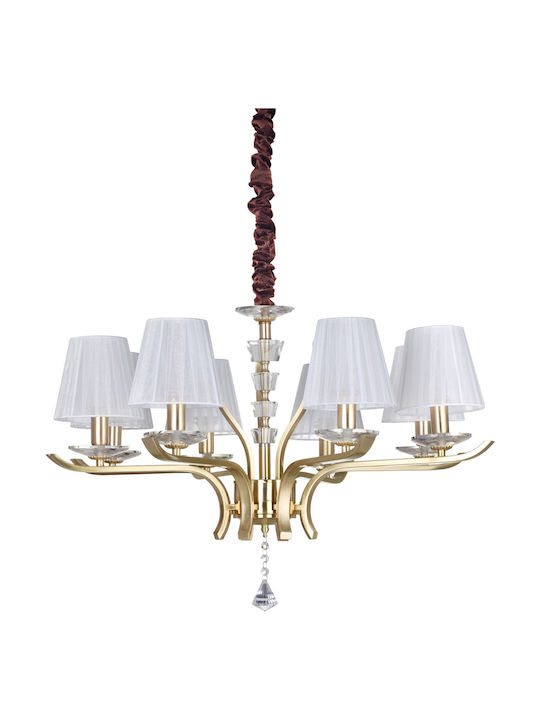 Ideal Lux Pegaso Sp8 Chandelier Lampshade 8xE14 Gold 197739