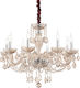 Ideal Lux Rose Sp8 Candelabru 8xE14 cu Lumânări Galben Miere 166889