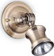 Ideal Lux Barber AP1 Antique Brass Single Spot with Socket GU10 in Gold Color