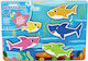 Wooden Kids Peg Puzzle Baby Shark with Sounds for 2++ Years 5pcs Spin Master