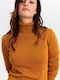 Funky Buddha Women's Long Sleeve Pullover Turtleneck Orange