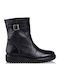 Envie Shoes Women's Leather Platform Biker Boots Black