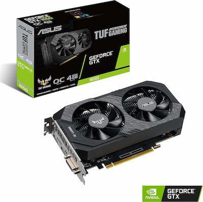Asus GeForce GTX 1650 4GB GDDR5 TUF Gaming OC Κάρτα Γραφικών