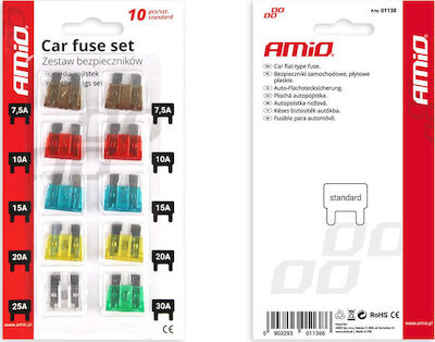 AMiO Car Fuse Set Blades 10pcs