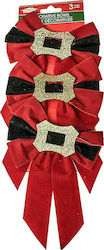 XMASfest Christmas Bow Figure Red 20x10x10cm 3pcs