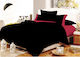 Le Blanc Sheet Sets Queen with Elastic 170x200+20cm. Cotton Line Black Red 4pcs