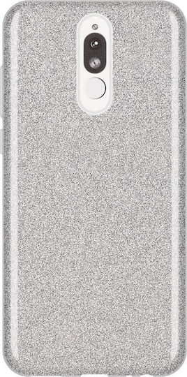 Schimmernder Umschlag Rückseite Silikon Silber Huawei Mate 10 Lite