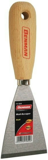 Benman Spatula Scraper Metallic 60mm with Wooden Handle 70800