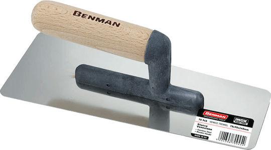Benman Trowler de netezire Inox 240x95mm cu Mâner de Lemn Stucco Veneziano 70945