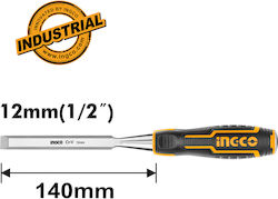 Ingco Σκαρπέλο με Λοξή Λάμα Φάρδους 12mm & Πλαστική Λαβή