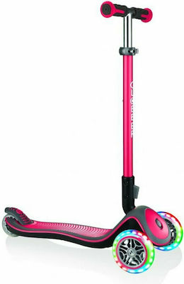 Globber Kinderroller Klappbar Elite Deluxe Lights 3-Rad für 3+ Jahre Rot