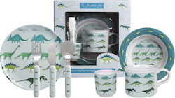 Sophie Allport Feeding Set Dinosaurs made of Melamine Turquoise 7pcs