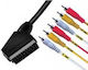 Cable Scart male - 6x Composite male 1.5m (01.079.0046)