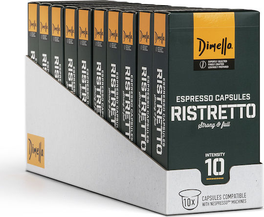 Dimello Capsules Espresso Ristretto Compatible with Machine Nespresso 100caps,tobolek