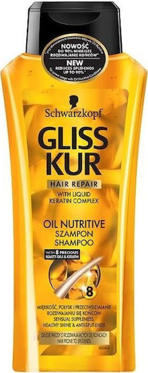 Gliss Kur Oil Nutritive Sampon De Par Reconstrucție/Hrană Și Strălucire Pentru Toate Tipurile De Păr 400ml